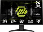 MSI MAG 244F, 24" Gaming Monitor, 1920 x1080 (FHD), Rapid IPS, 200Hz, 0.5ms, FreeSync Premium, HDR Ready, AI Vision, HDMI, Displayport, Tilt, Black