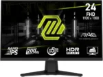 MSI MAG 244F, 24" Gaming Monitor, 1920 x1080 (FHD), Rapid IPS, 200Hz, 0.5ms, FreeSync Premium, HDR Ready, AI Vision, HDMI, Displayport, Tilt, Black