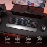 Redragon K550 RGB Gaming Keyboard, 104 Keys + 12 Macro G Keys Wired Mechanical Keyboard w/Aluminum Top Plate, Custom Clicky Purple Switch, Extra USB Port & Wrist Rest - Image 3