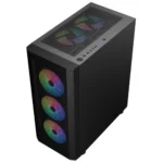 ⁦SAMA 3311B ATX Mid-Tower Case with 4x120mm Fans, Black⁩ - الصورة ⁦3⁩