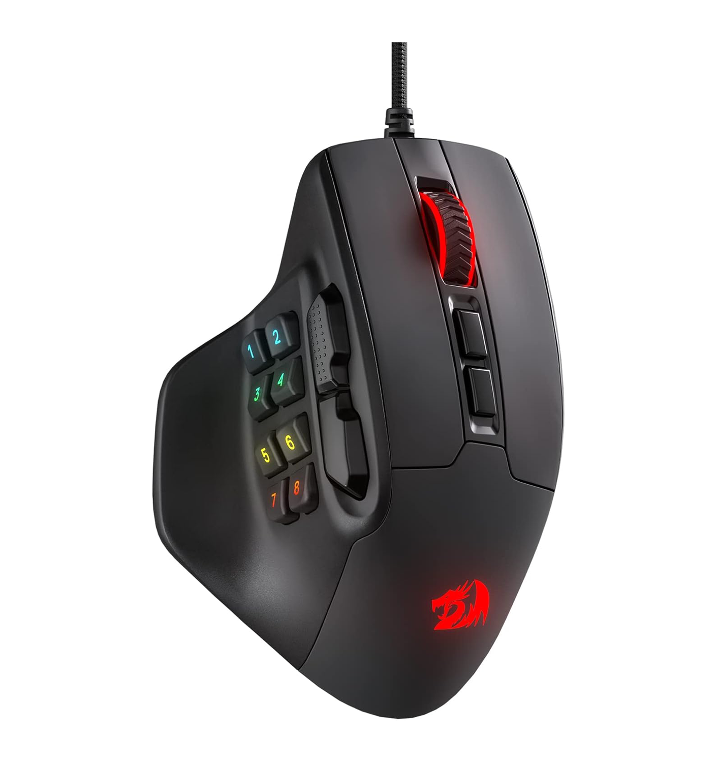 1 Redragon M811 Aatrox MMO Gaming Mouse, 15 Programmable Buttons Wired RGB Mouse w/Ergonomic Natural Grip Build, 10 Side Macro Keys, Software Supports DIY Keybinds & Backlit - الصورة 1