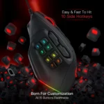 Redragon M811 Aatrox MMO Gaming Mouse, 15 Programmable Buttons Wired RGB Mouse w/Ergonomic Natural Grip Build, 10 Side Macro Keys, Software Supports DIY Keybinds & Backlit - Image 5