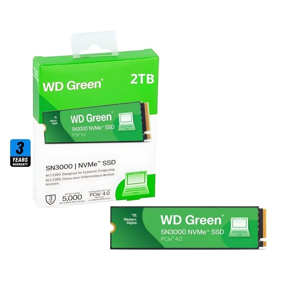 2026/04/1001055477.jpg WD Green SN3000 2TB , 5000MB/s M.2 NVME , PCIe 4.0 - Image 1