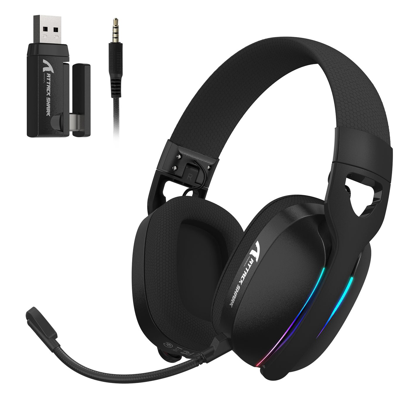 2026/04/1001058815.jpg ATTACK SHARK L90 Foldable RGB Ultra-Light Tri-Mode Gaming Headset - الصورة 1
