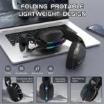 ATTACK SHARK L90 Foldable RGB Ultra-Light Tri-Mode Gaming Headset - Image 4