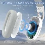 ATTACK SHARK L90 Foldable RGB Ultra-Light Tri-Mode Gaming Headset - Image 3