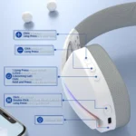 ATTACK SHARK L90 Foldable RGB Ultra-Light Tri-Mode Gaming Headset - Image 2