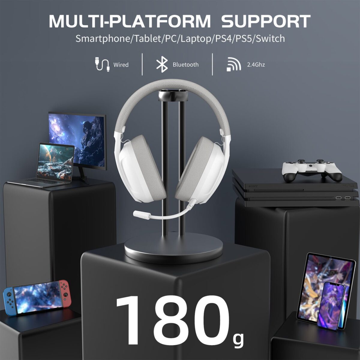 ⁦ATTACK SHARK L80 Ultra-Light Tri-Mode Gaming Headset⁩ - الصورة ⁦6⁩