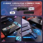 ATTACK SHARK L60 Ultra-Light Tri-Mode Gaming Headset Black - Image 2