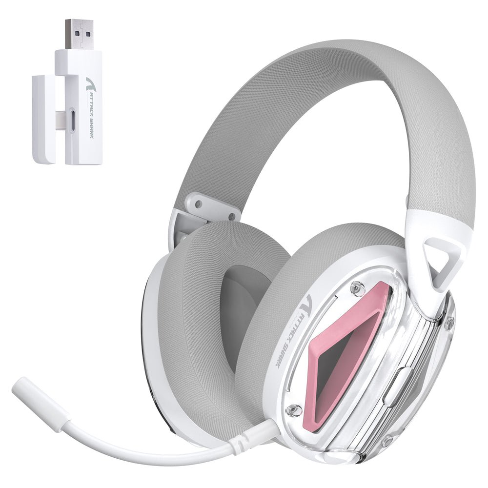 2026/05/9352.jpg ATTACK SHARK L60 Ultra-Light Tri-Mode Gaming Headset white - الصورة 1