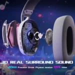 ⁦ATTACK SHARK L60 Ultra-Light Tri-Mode Gaming Headset white - Image 7