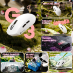 ⁦ATTACK SHARK G3 Tri-mode Wireless Gaming Mouse 25000 DPI Ultra Lightweight WHITE⁩ - الصورة ⁦10⁩
