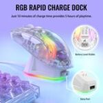 ⁦ATTACK SHARK X2PRO Wireless Gaming Mouse with Charging Dock White⁩ - الصورة ⁦3⁩