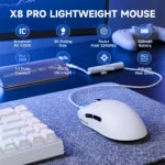 ATTACK SHARK X8PRO Ultra-Light Wireless Gaming Mouse & C06ULTRA Cable white - Image 7