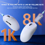 ⁦ATTACK SHARK X8PRO Ultra-Light Wireless Gaming Mouse & C06ULTRA Cable white⁩ - الصورة ⁦5⁩