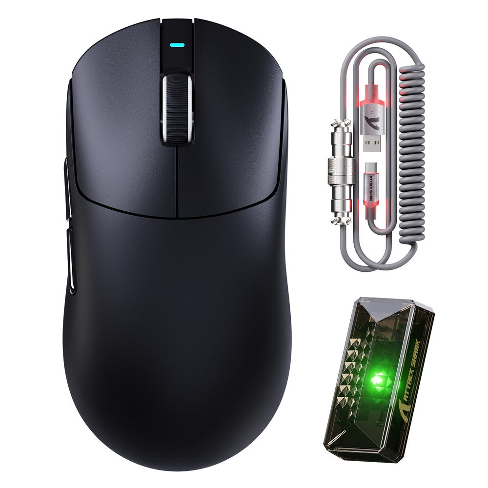 2026/05/9405.png ATTACK SHARK X8PRO Ultra-Light Wireless Gaming Mouse & C06ULTRA Cable black - الصورة 1