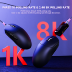 ⁦⁦ATTACK SHARK X8PRO Ultra-Light Wireless Gaming Mouse & C06ULTRA Cable black⁩ - الصورة ⁦5⁩