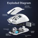 ⁦ATTACK SHARK X11 Wireless Gaming Mouse with Charging Dock White⁩ - الصورة ⁦9⁩
