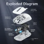 ⁦ATTACK SHARK X6 Three Modes Gaming Mouse With Charging Dock Black - Image 7