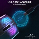 ⁦ATTACK SHARK X5 Wireless Gaming Mouse White + Black⁩ - الصورة ⁦3⁩