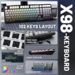 ⁦⁦ATTACK SHARK X98 Full-size  Wireless Mechanical Keyboard⁩ Black⁩ - الصورة ⁦3⁩