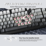 ⁦⁦ATTACK SHARK X98 Full-size  Wireless Mechanical Keyboard⁩ Black⁩ - الصورة ⁦4⁩