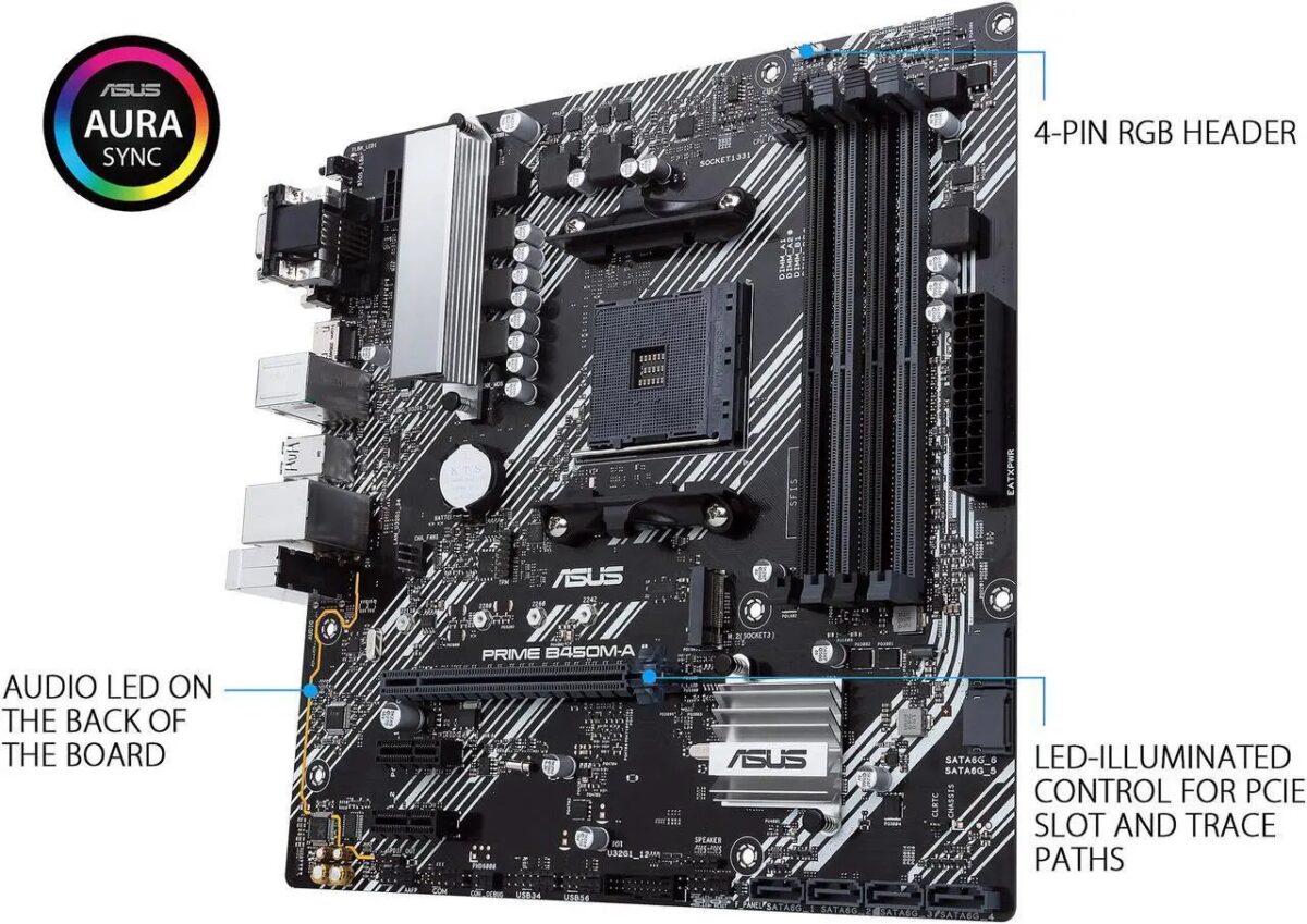 ⁦ASUS Prime B450M-A II⁩ - الصورة ⁦2⁩