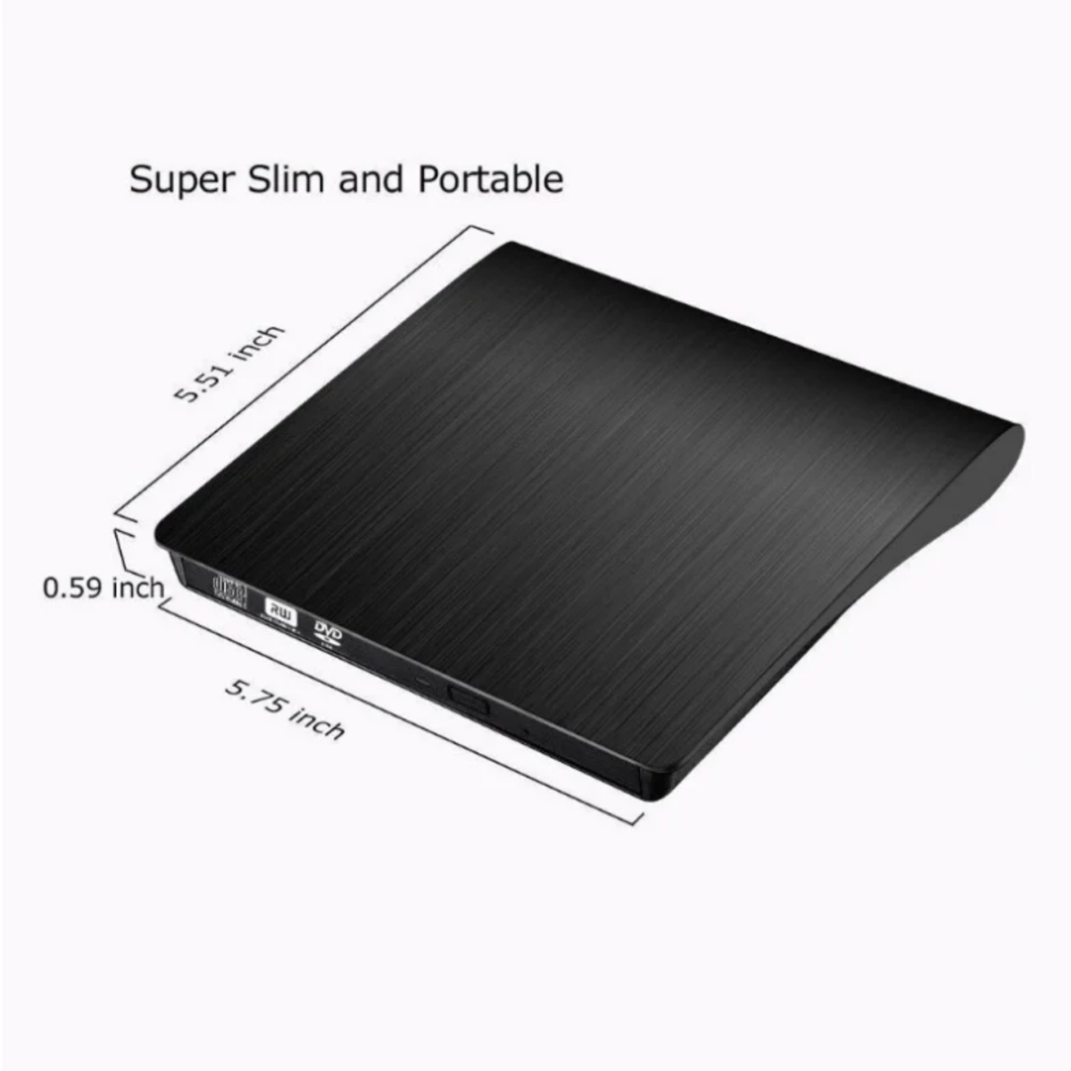 ⁦Slim External DVD RW CD Writer Drive Burner‏⁩ - الصورة ⁦5⁩