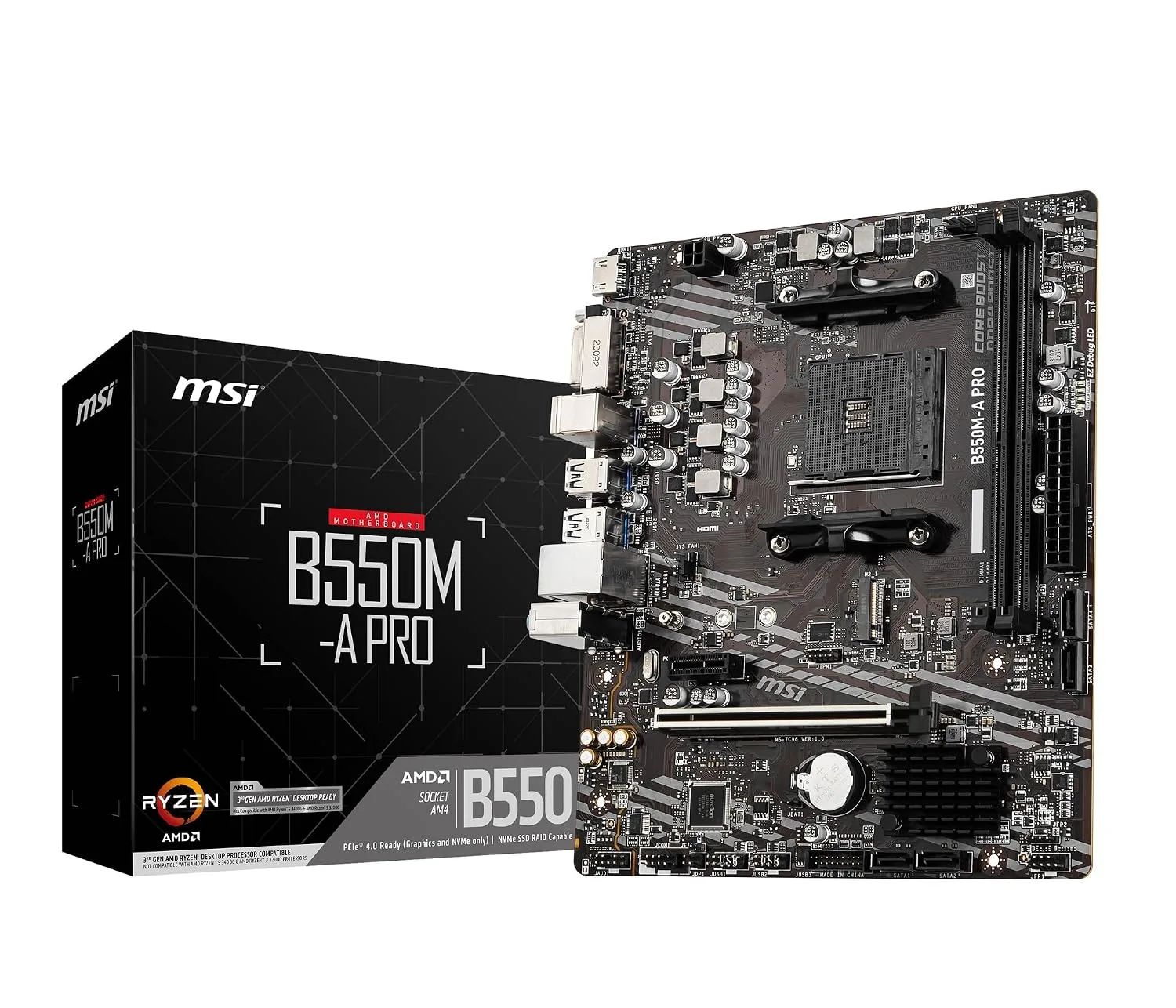 MSI B550M-A PRO Motherboard, Micro-ATX - Supports AMD Ryzen