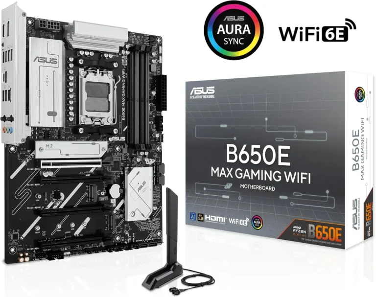 ASUS B650E MAX Gaming WiFi AMD B650 ATX Motherboard, DDR5, PCIe 5.0 Ready, 3X M.2 Slots, Wi-Fi - مكتب المحترف