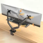ستاند شاشة ثنائي Steel Aluminum Gas Spring Dual Monitor Arm Stand Height Adjustable 90 Tilt - صورة 3 - مكتب المحترف