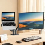 ستاند لابتوب مع شاشة KHCOOHOO Laptop Monitor Stand Alloy Steel ODM Gas Spring Cooling Tray for - صورة 6 - مكتب المحترف