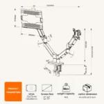 ستاند لابتوب مع شاشة KHCOOHOO Laptop Monitor Stand Alloy Steel ODM Gas Spring Cooling Tray for - صورة 2 - مكتب المحترف
