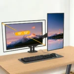 ستاند شاشة ثنائي Steel Aluminum Gas Spring Dual Monitor Arm Stand Height Adjustable 90 Tilt - صورة 5 - مكتب المحترف