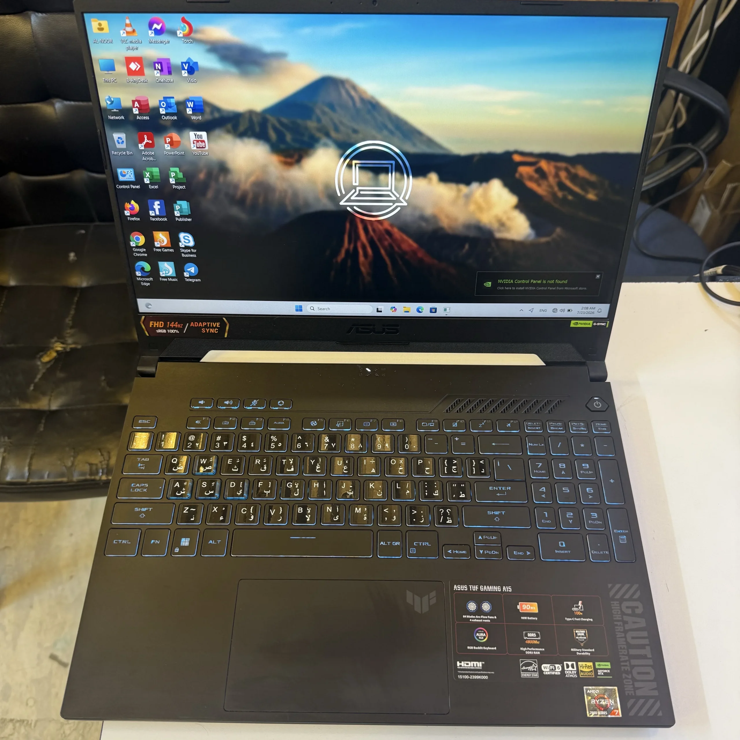 Asus tuf a15 Amd ryzen 7 7435Hs ram 16 ddr5 SSD 512 rtx 4050 6G 15.6 FHD 144Hz