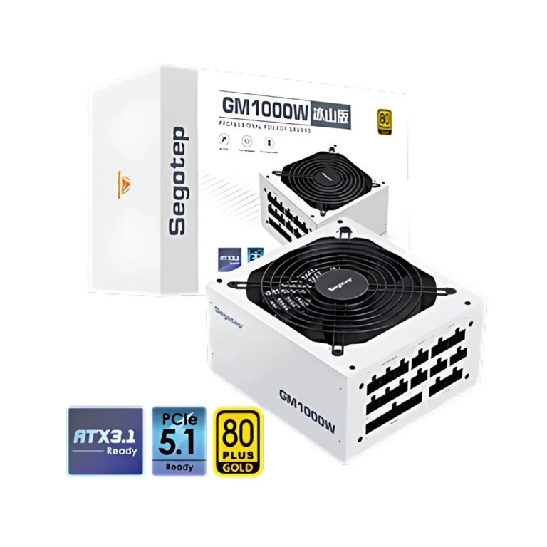 Segotep GM1000W 1000W Gold 80+ Full Modular, PCIe 5.1 & ATX 3.1 - White - مكتب المحترف
