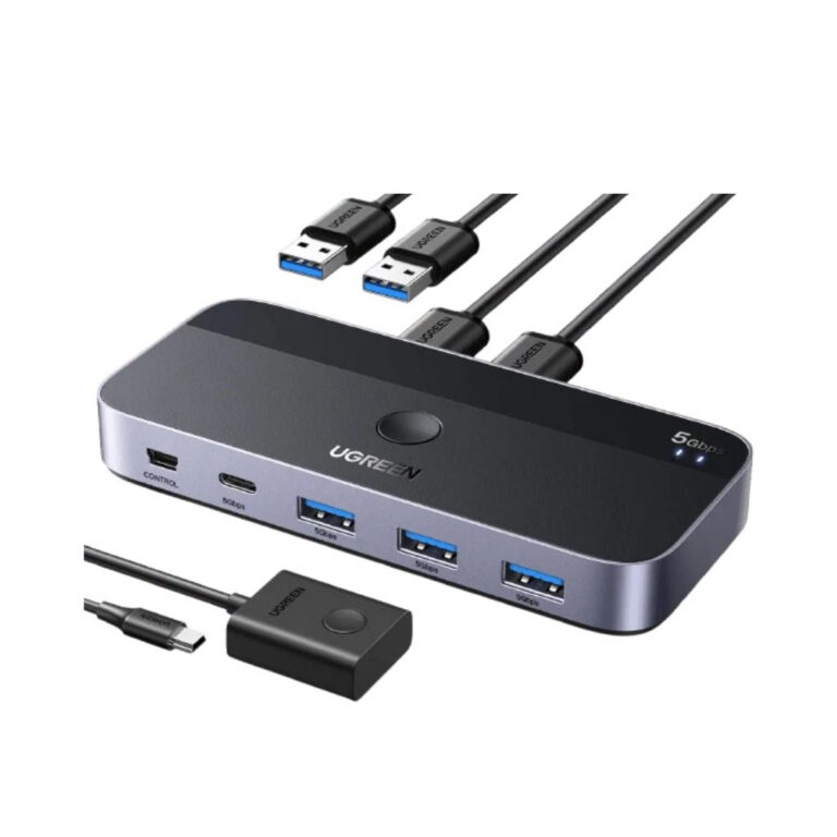 UGREEN UG-15705 USB 3.0 Computer Sharing Switch 2-in-4 Hub - مكتب المحترف