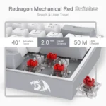 Redragon K617 Fizz 60% Mechanical Gaming Keyboard - Gray White