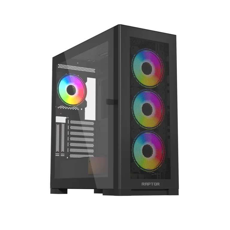 Raptor 290-XL ARCTIC HAWK RGB Mid Tower Case - Black