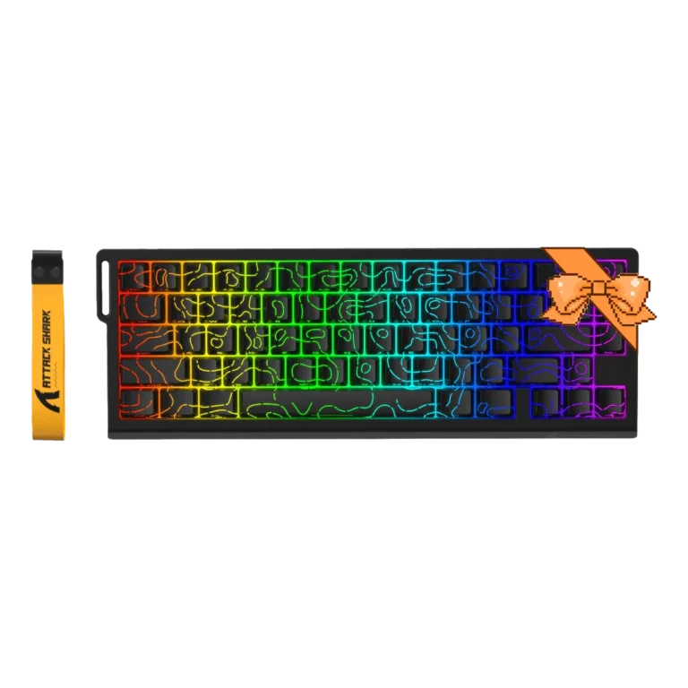 ATTACK SHARK X68 HE Rapid Trigger Keyboard Magnetic Switch Black Contours