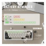 ATTACK SHARK X66 Wireless Mechanical Keyboard with Side Printed PBT Keycaps White Cheese