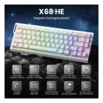 ATTACK SHARK X68 HE Rapid Trigger Keyboard Magnetic Switch White Contours