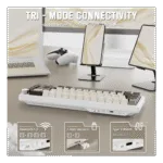 ATTACK SHARK X66 Wireless Mechanical Keyboard with Side Printed PBT Keycaps White Cheese
