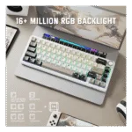 ATTACK SHARK X66 Wireless Mechanical Keyboard with Side Printed PBT Keycaps White Cheese
