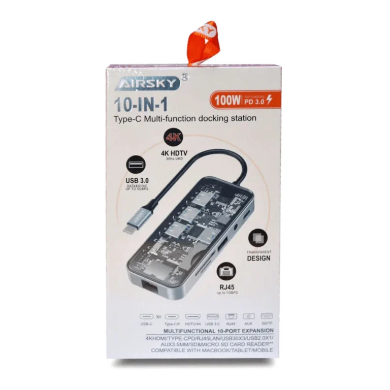 AirSky 10 in 1 Type-C Multifunction Dock Station HC-87