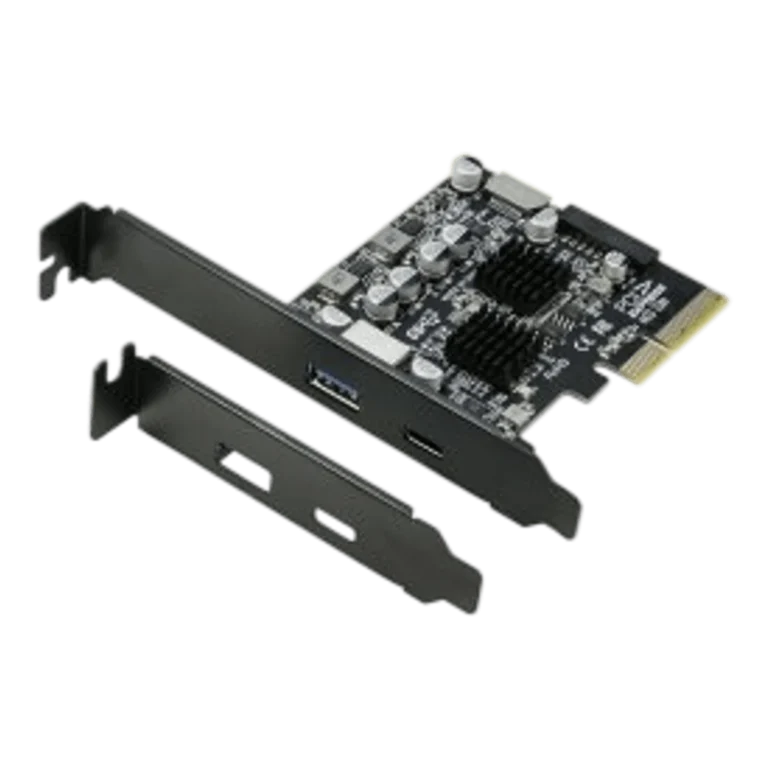 PCIe to USB 3.2 4-Port Expansion Card (2 x Type-A + 2 x Type-C) with SATA Power