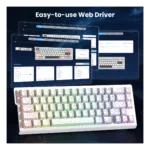 ATTACK SHARK X68 HE Rapid Trigger Keyboard Magnetic Switch White Contours