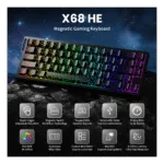 ATTACK SHARK X68 HE Rapid Trigger Keyboard Magnetic Switch Black Contours