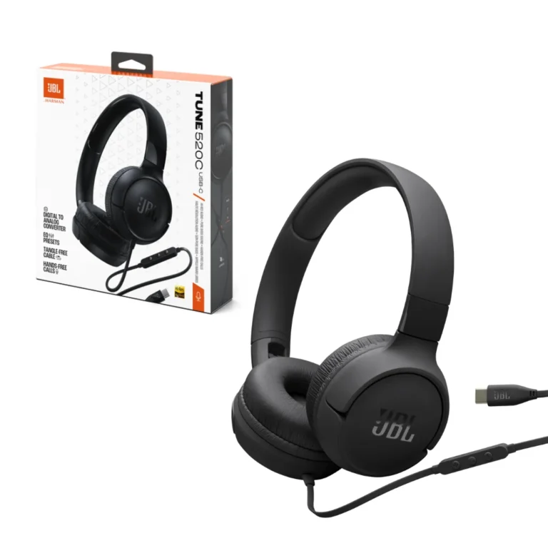 JBL Tune 520C USB-C Hi-Res Wired On-ear headphones - Black