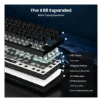 ATTACK SHARK X68 HE Rapid Trigger Keyboard Magnetic Switch Black Contours